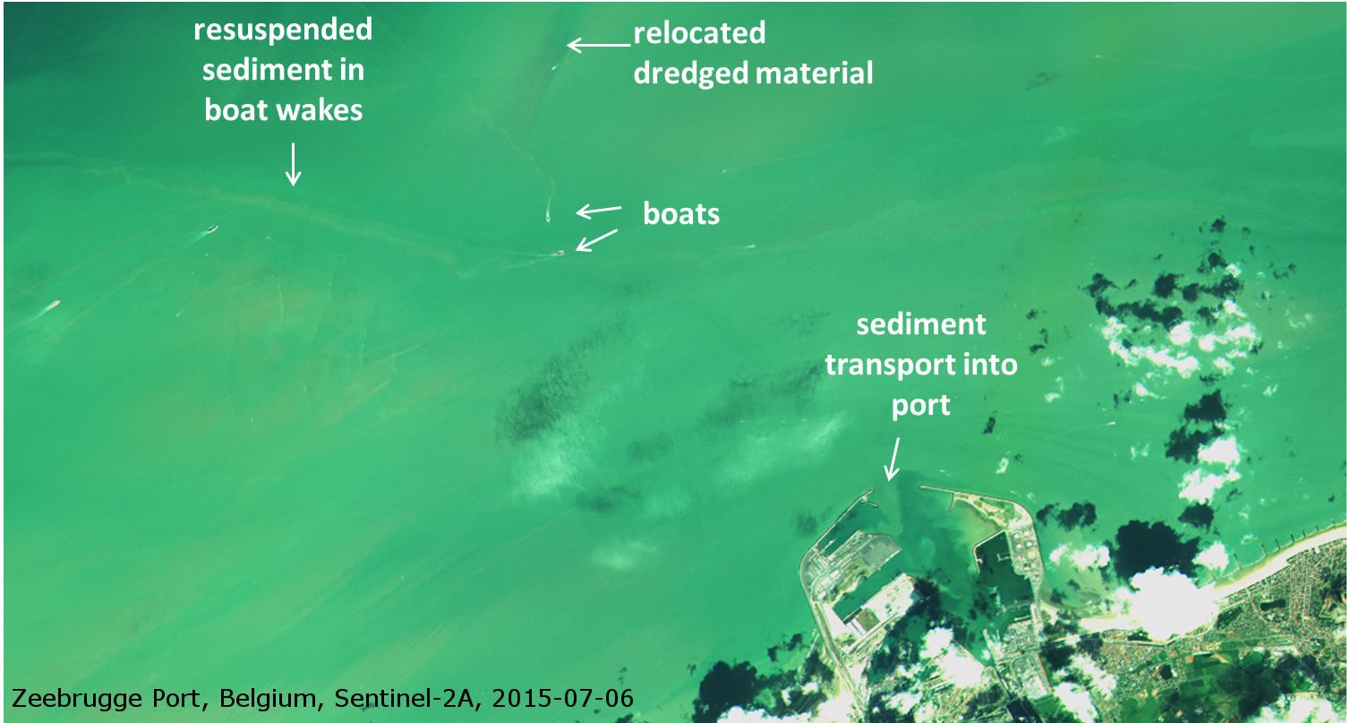 Zeebrugge Port, Belgium. Sentinel-2, 2015-07-06.